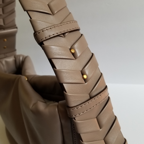 Stella McCartney Braided Puff Shoulder Bag Moss Tan Grey - Picture 9 of 16